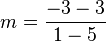 m=\frac{-3-3}{1-5}